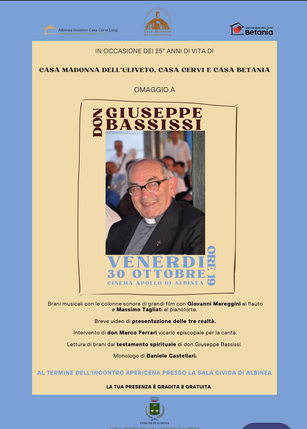 Omaggio a don Giuseppe Bassissi - 30 ottobre 2026