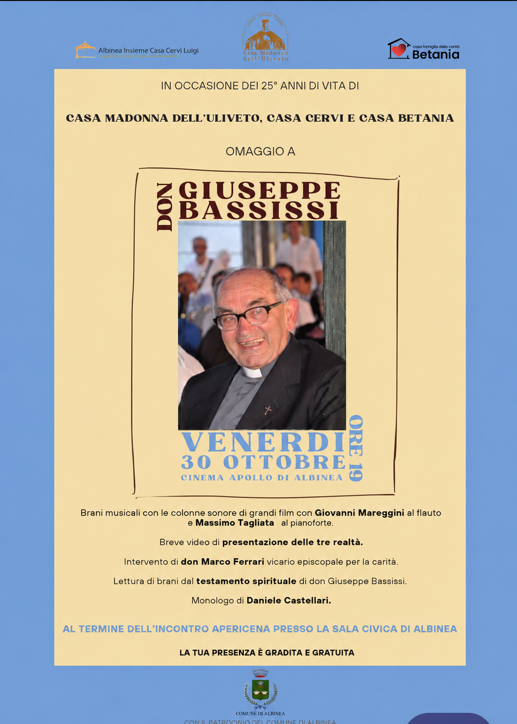 Omaggio a don Giuseppe Bassissi - 30 ottobre 2026